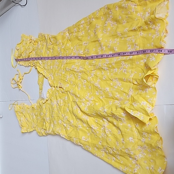 SOPHIE RUE FLORAL YELLOW MINI DRESS/ L - Picture 10 of 12